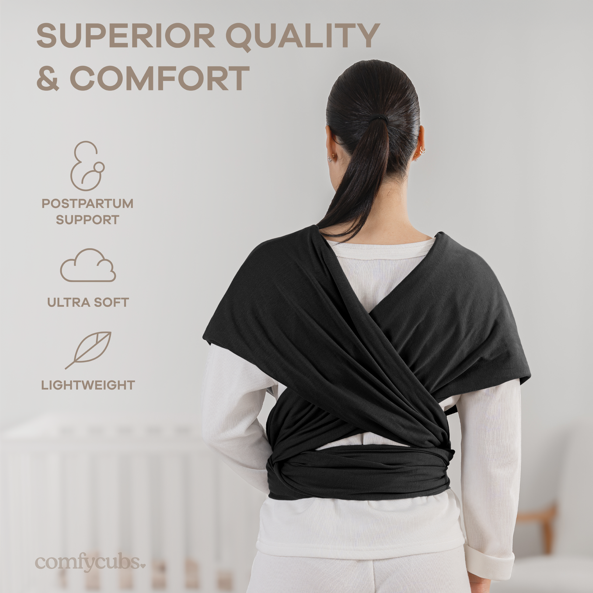 Baby Wrap Carrier in Black
