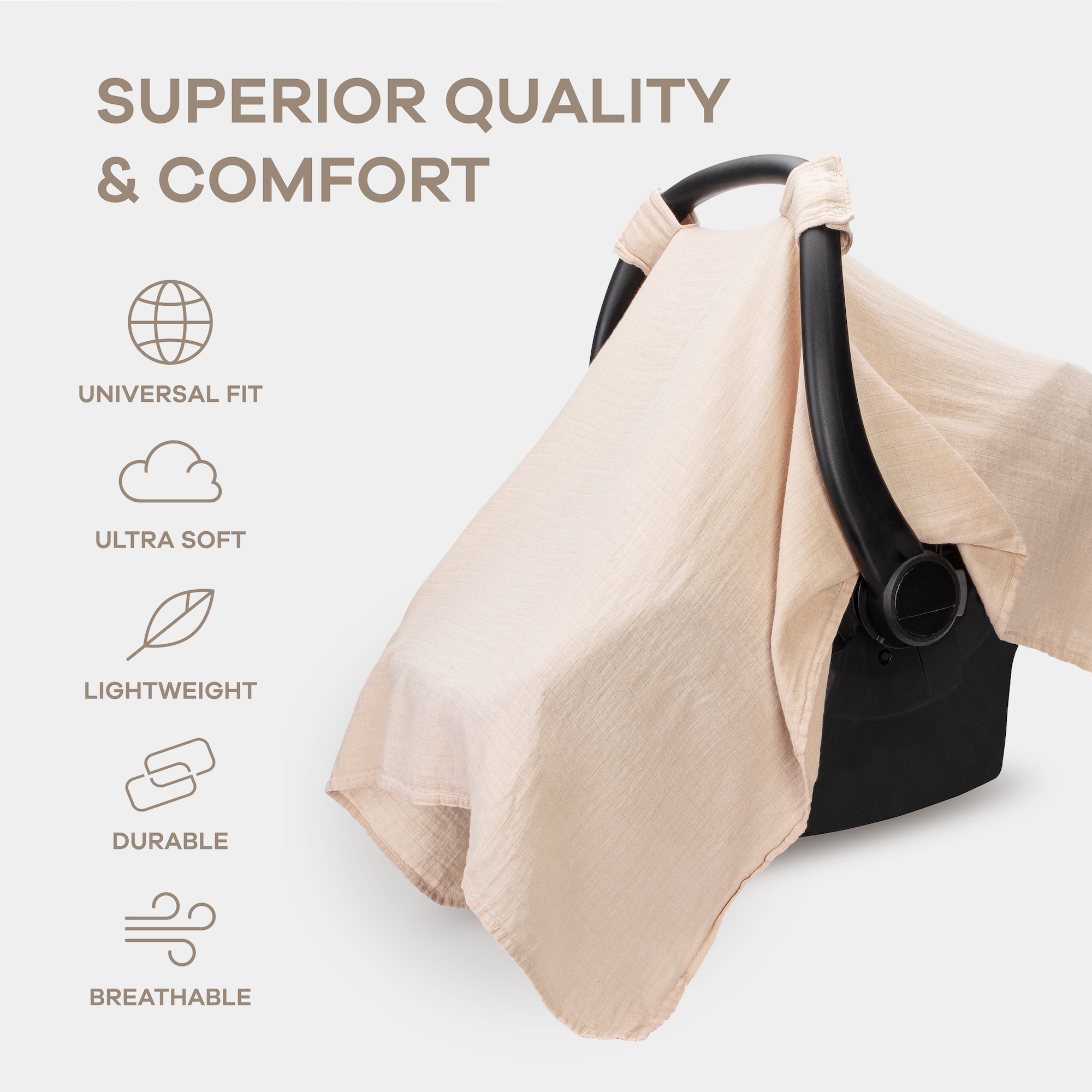 Baby Car Seat Cover in Blush