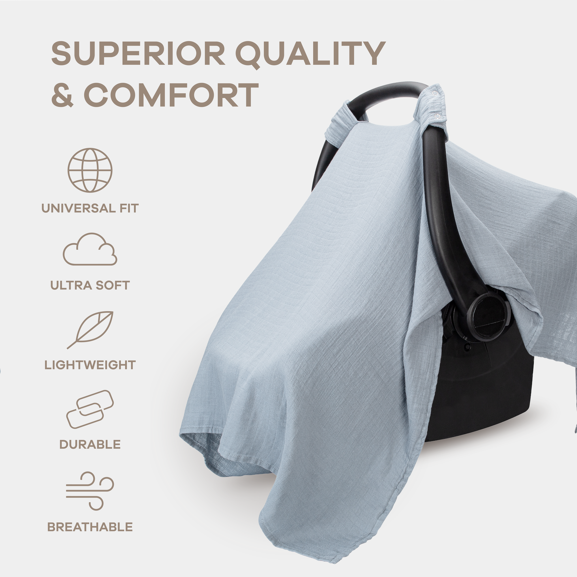 Baby Car Seat Cover in Pacific Blue