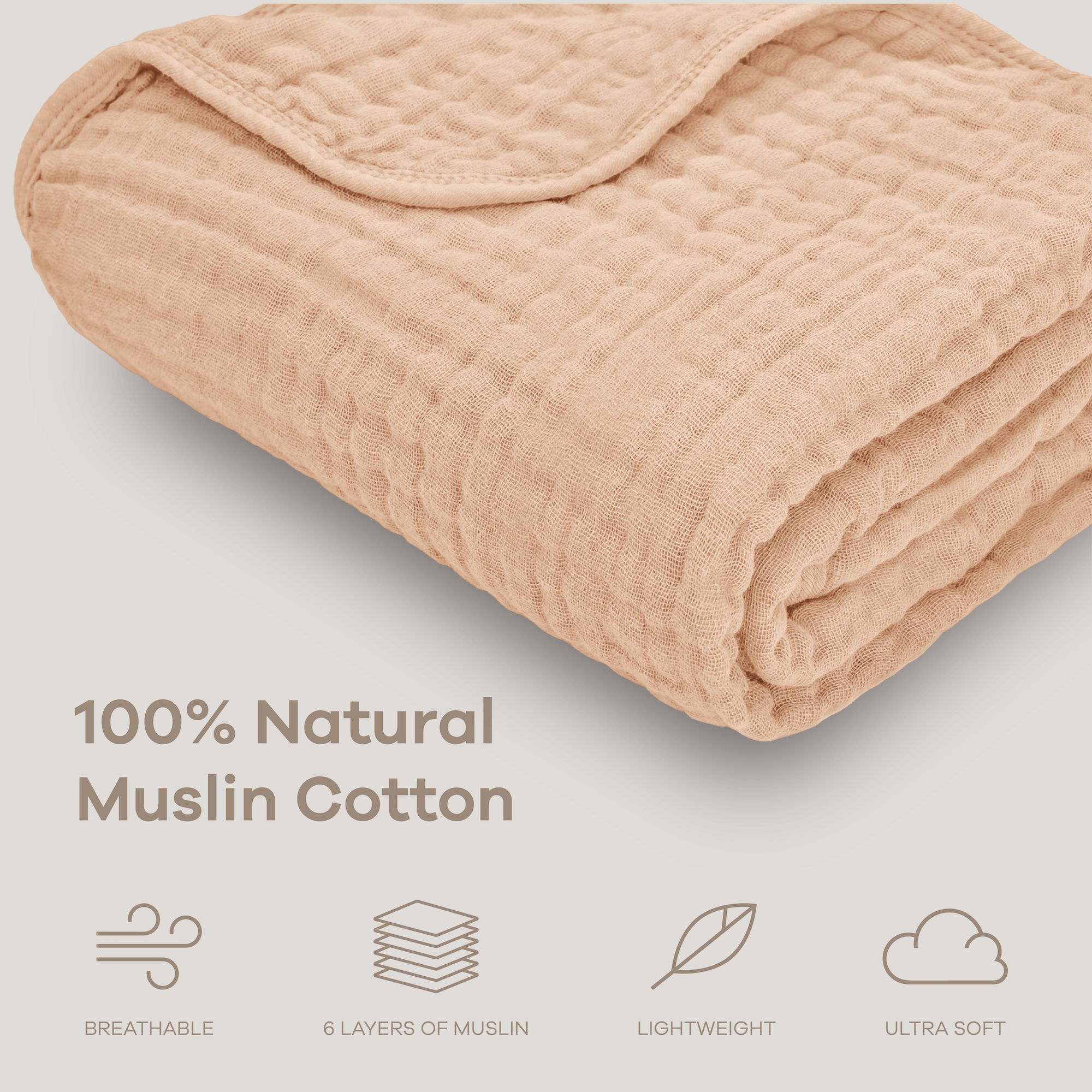 Baby Muslin Blanket in Cream