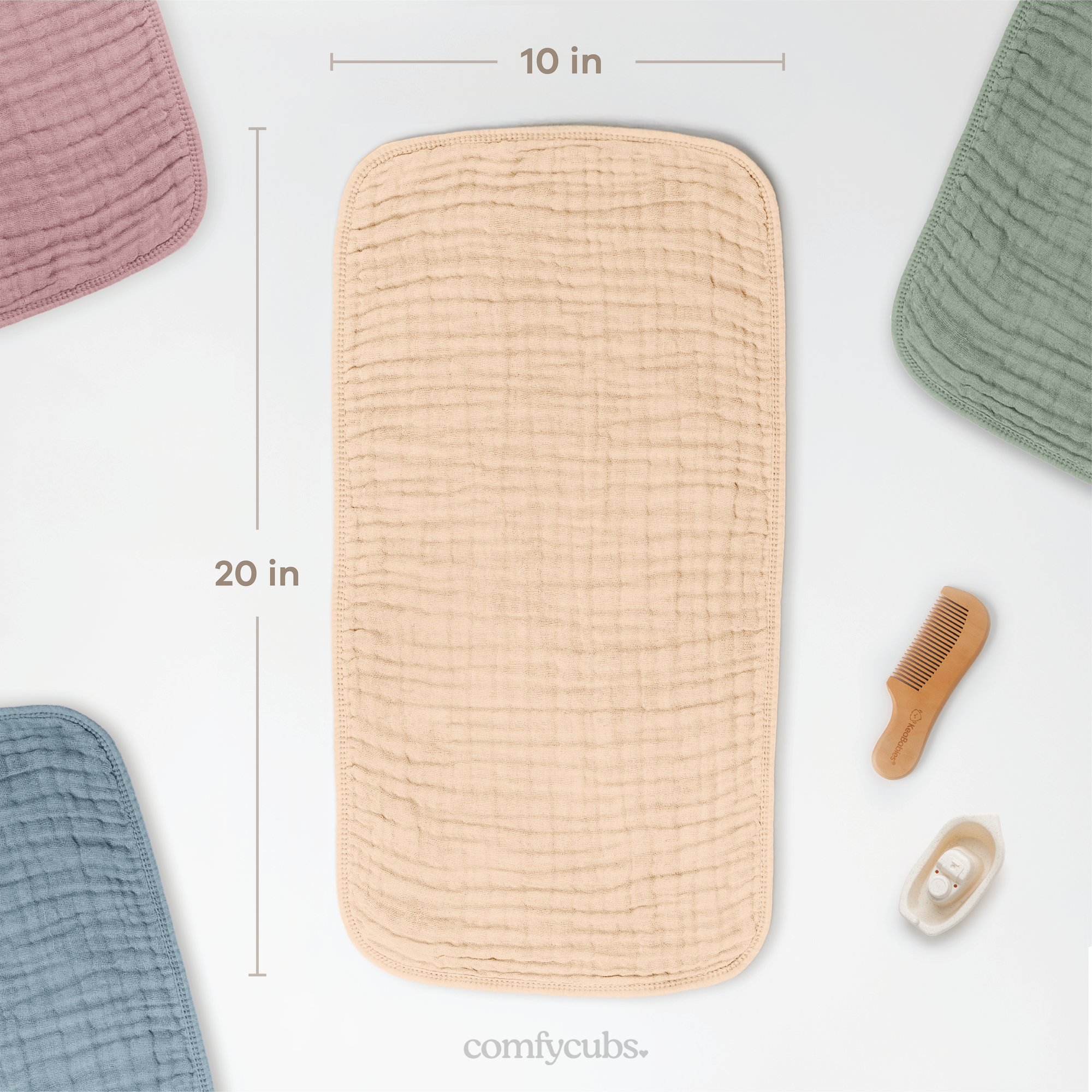 Muslin Burp Cloths in Cream