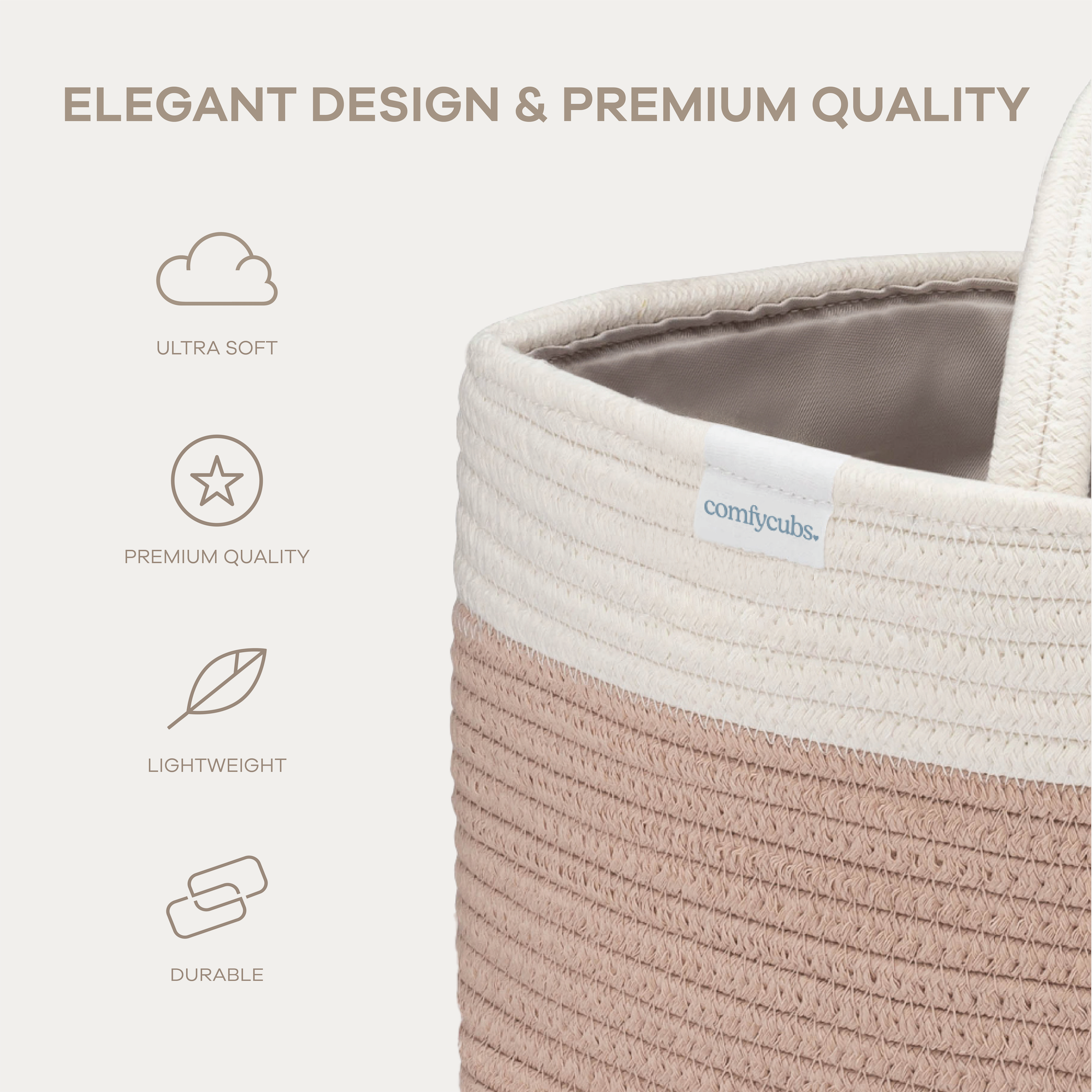Rope Diaper Caddy in Blush