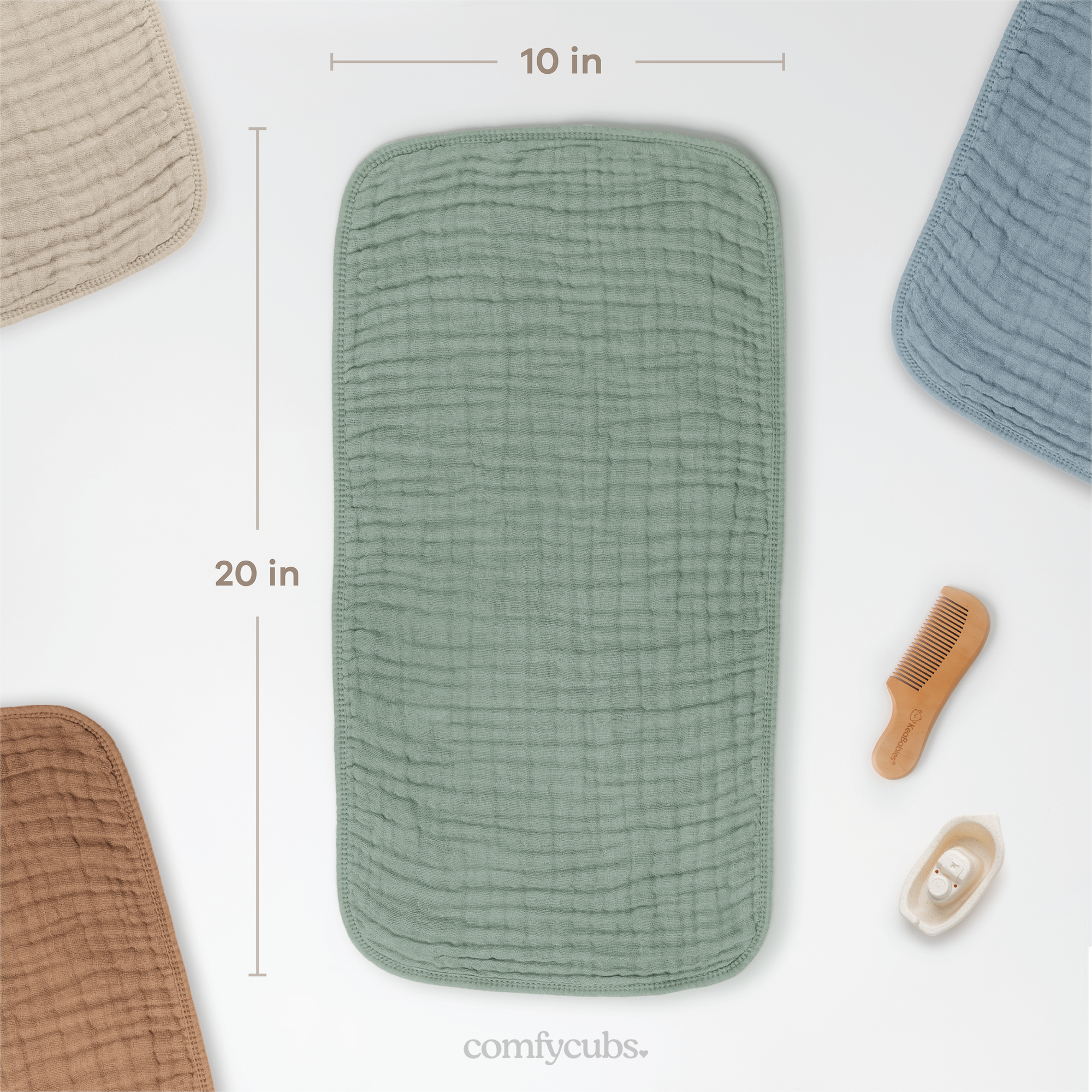 Muslin Burp Cloths  in Fern