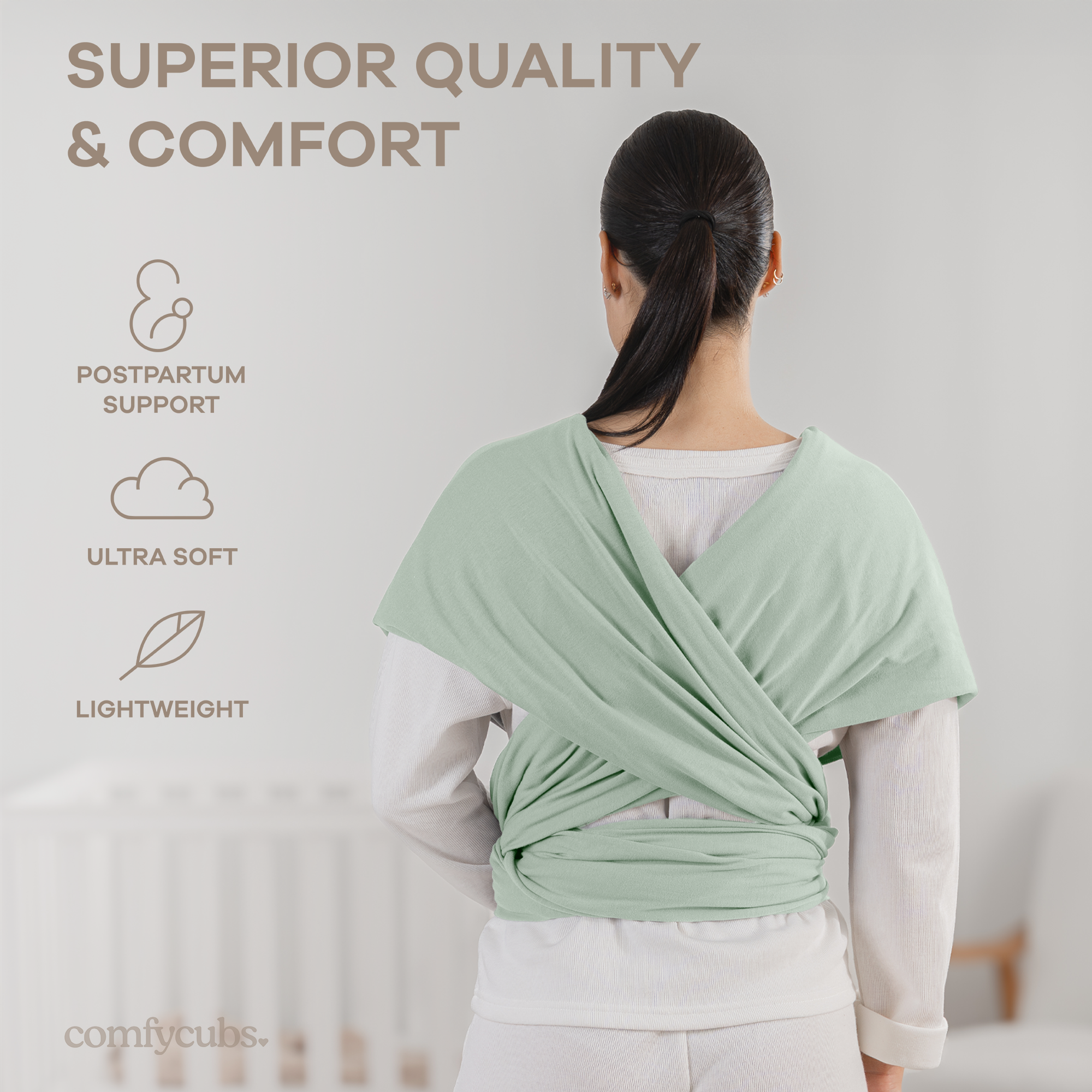 Baby Wrap Carrier in Fern