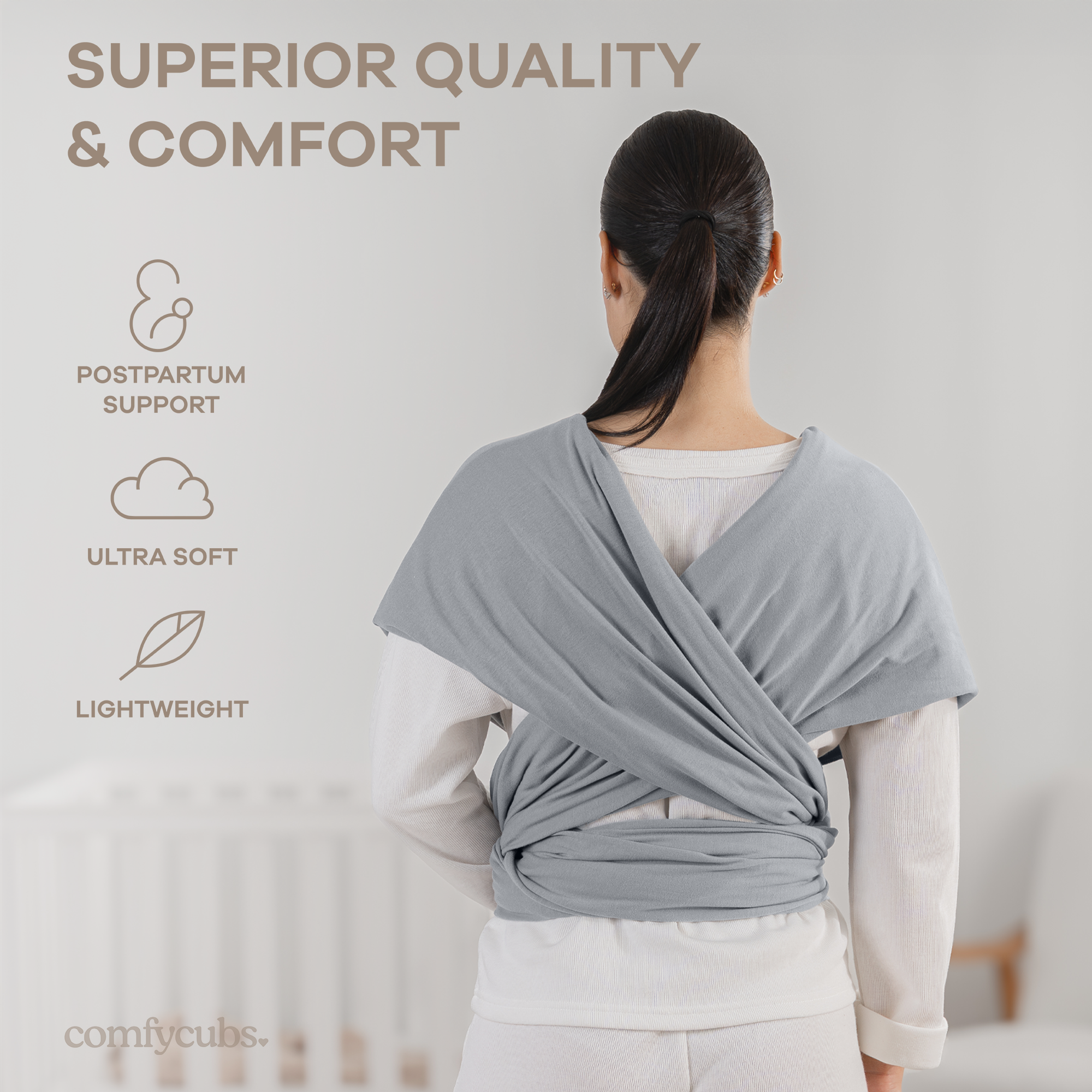Baby Wrap Carrier in Slate Grey