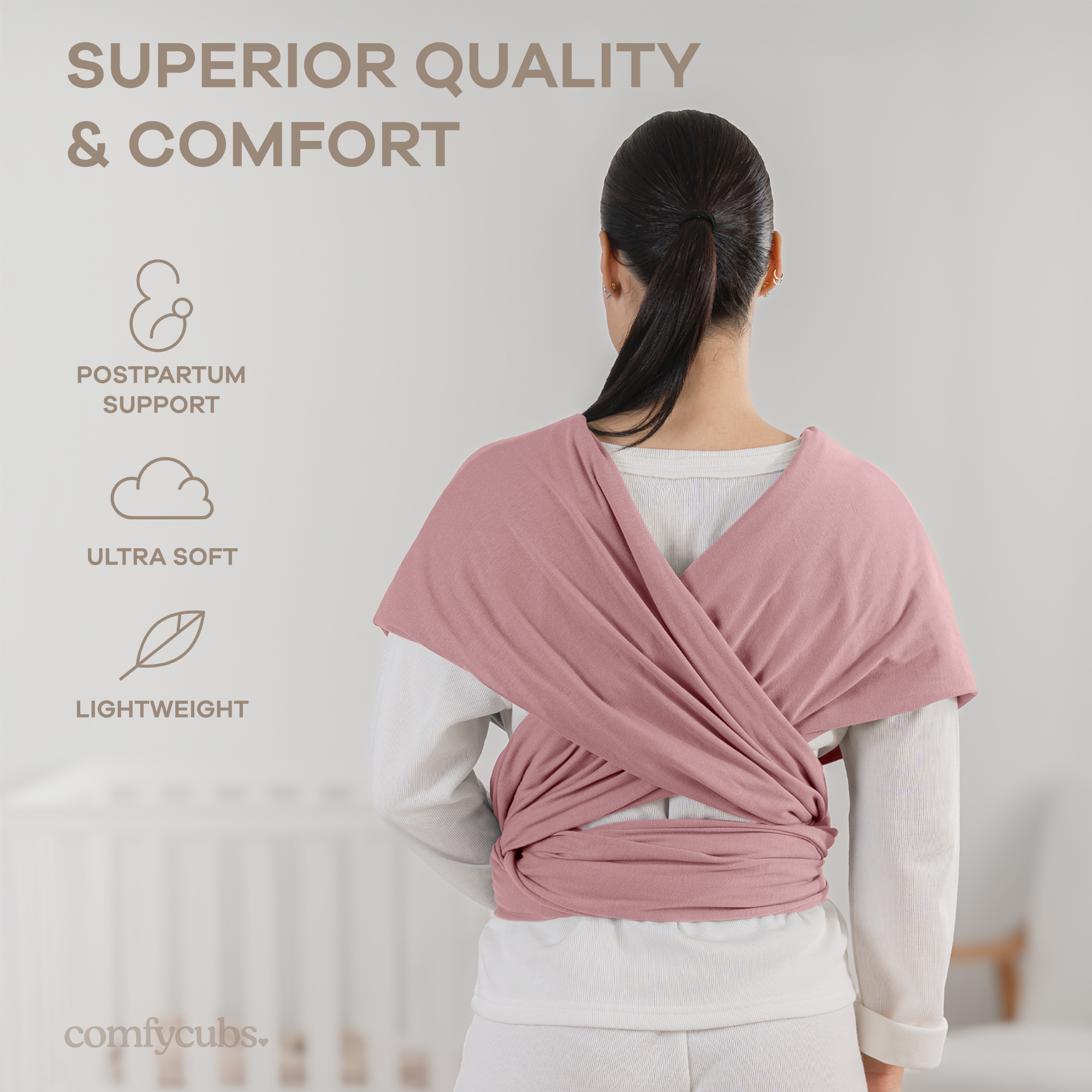 Baby Wrap Carrier in Mauve