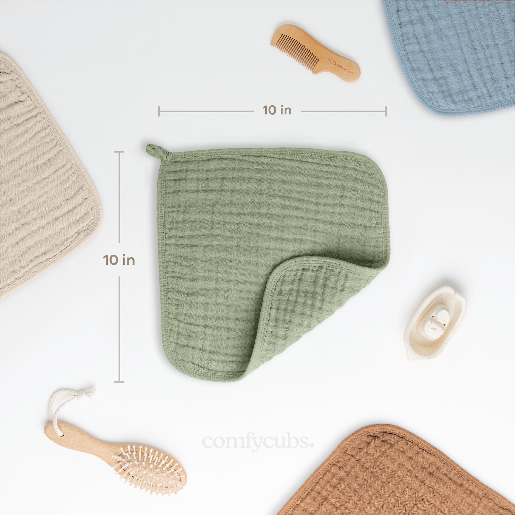 Muslin Washcloths in Multi-Boy