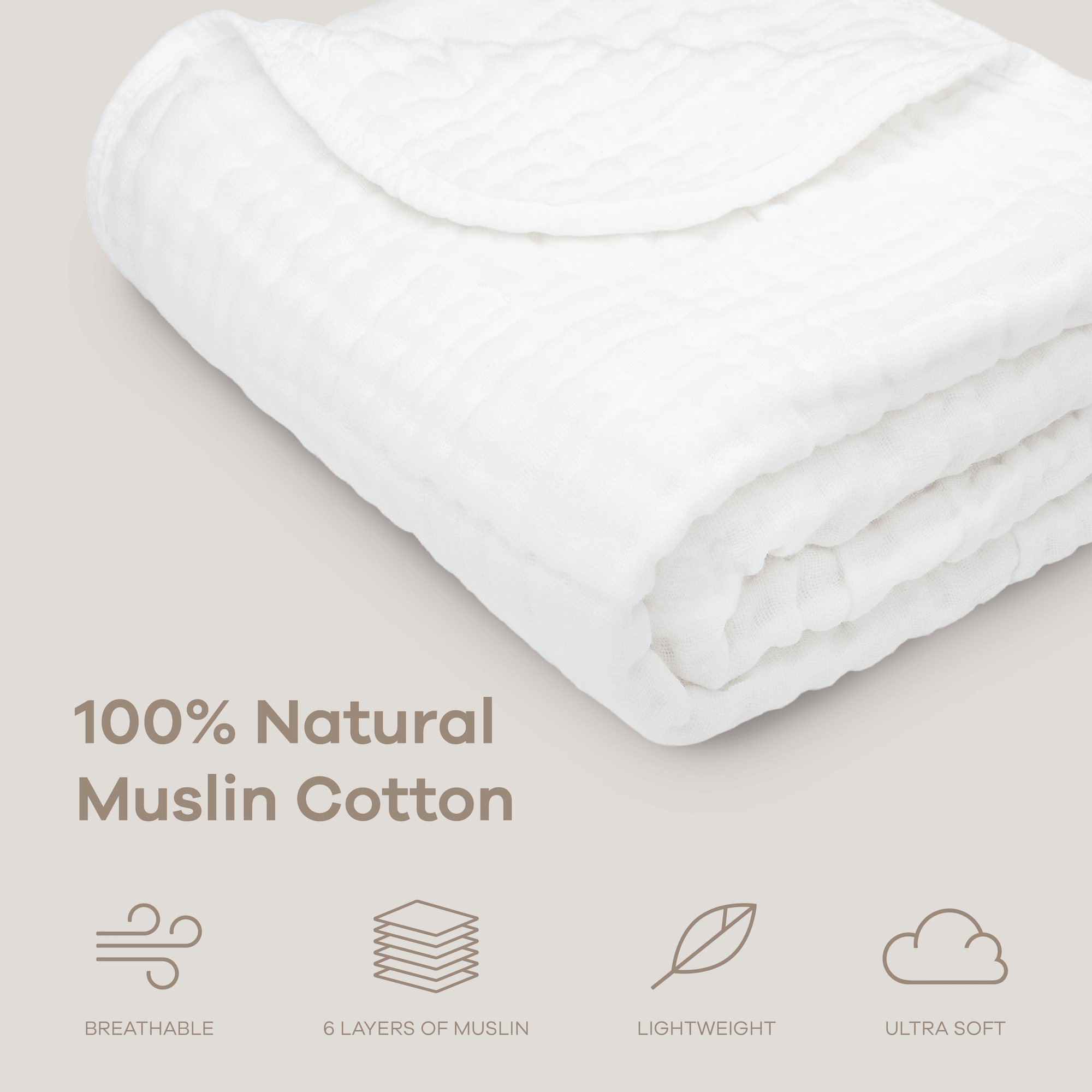 Baby Muslin Blanket in White