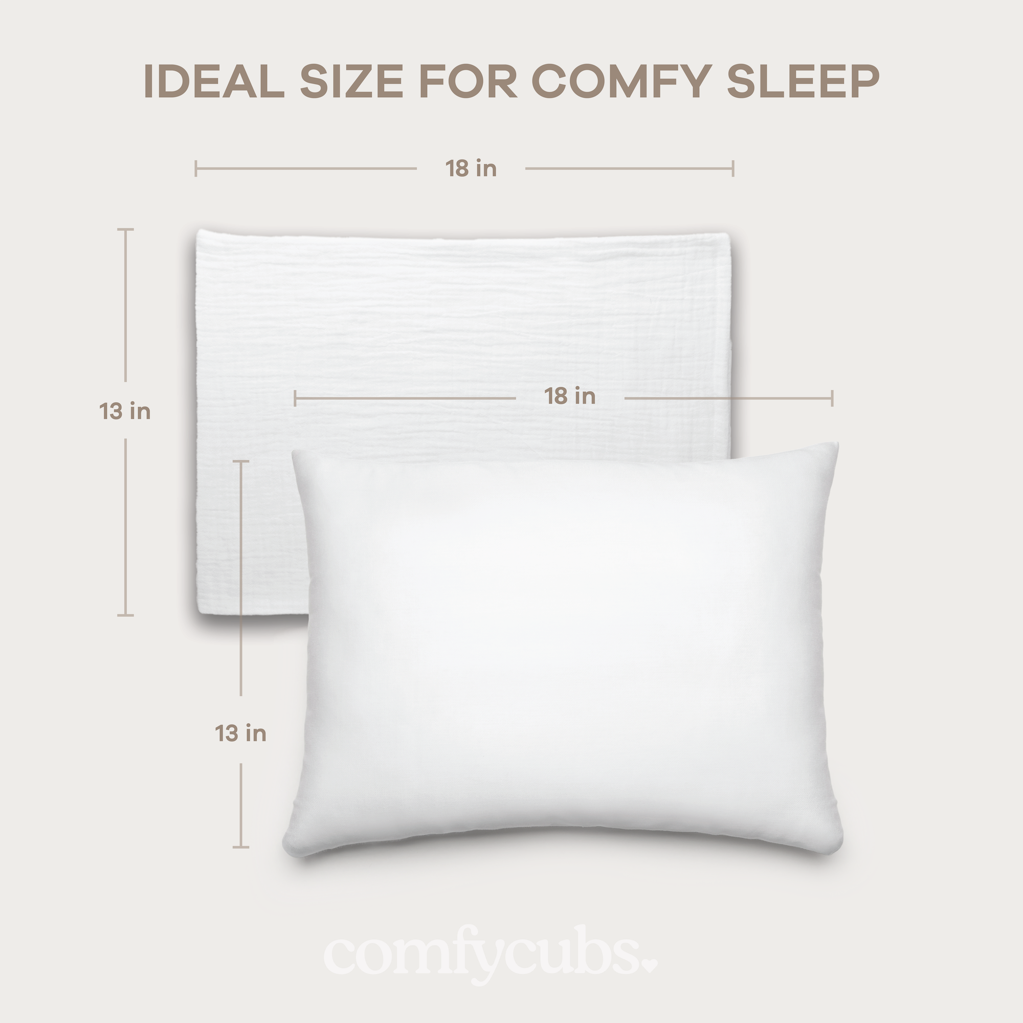 Toddler Pillows with Soft Muslin Pillow Case in White