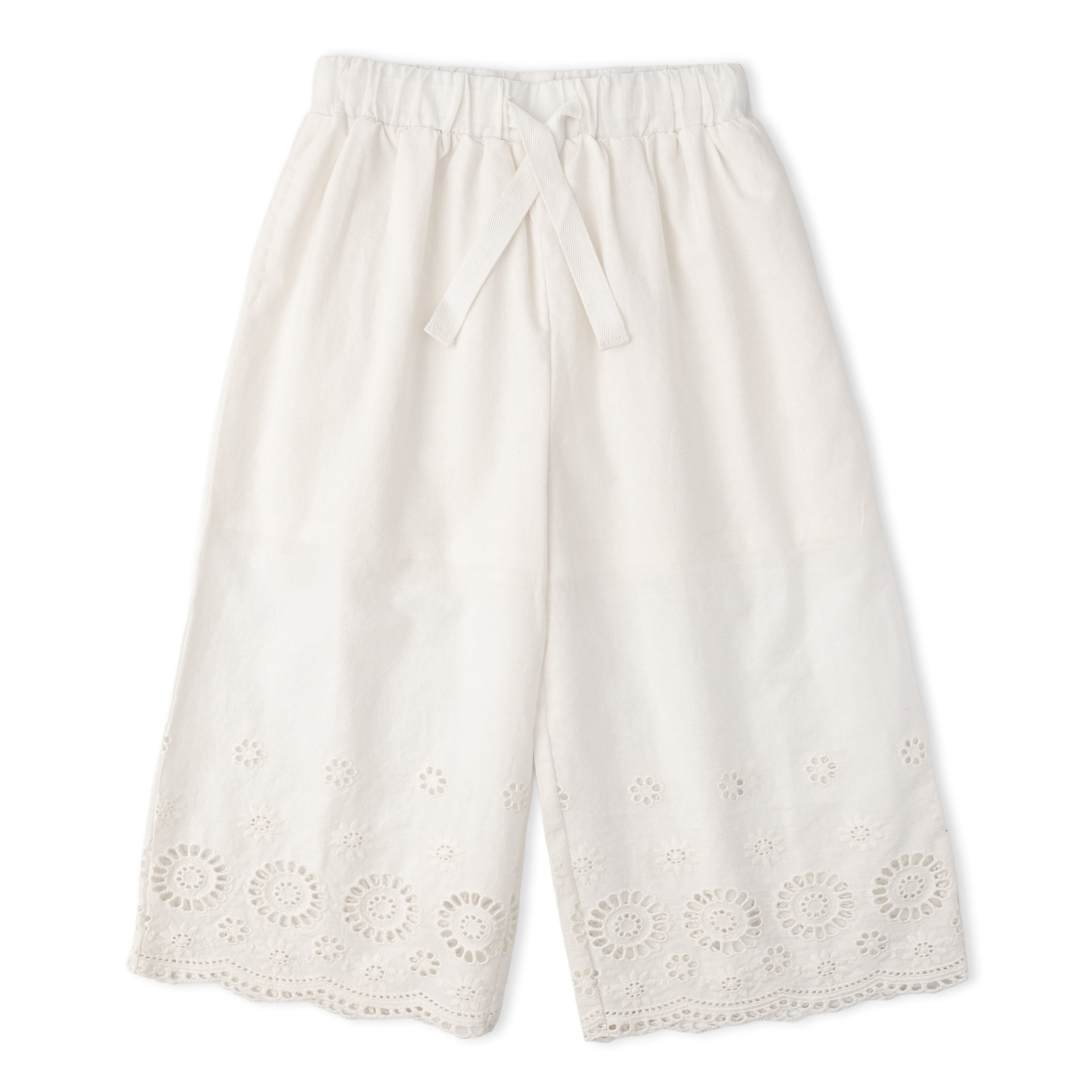Organic Eyelet Top And Pant Set - Ivory Eyelet