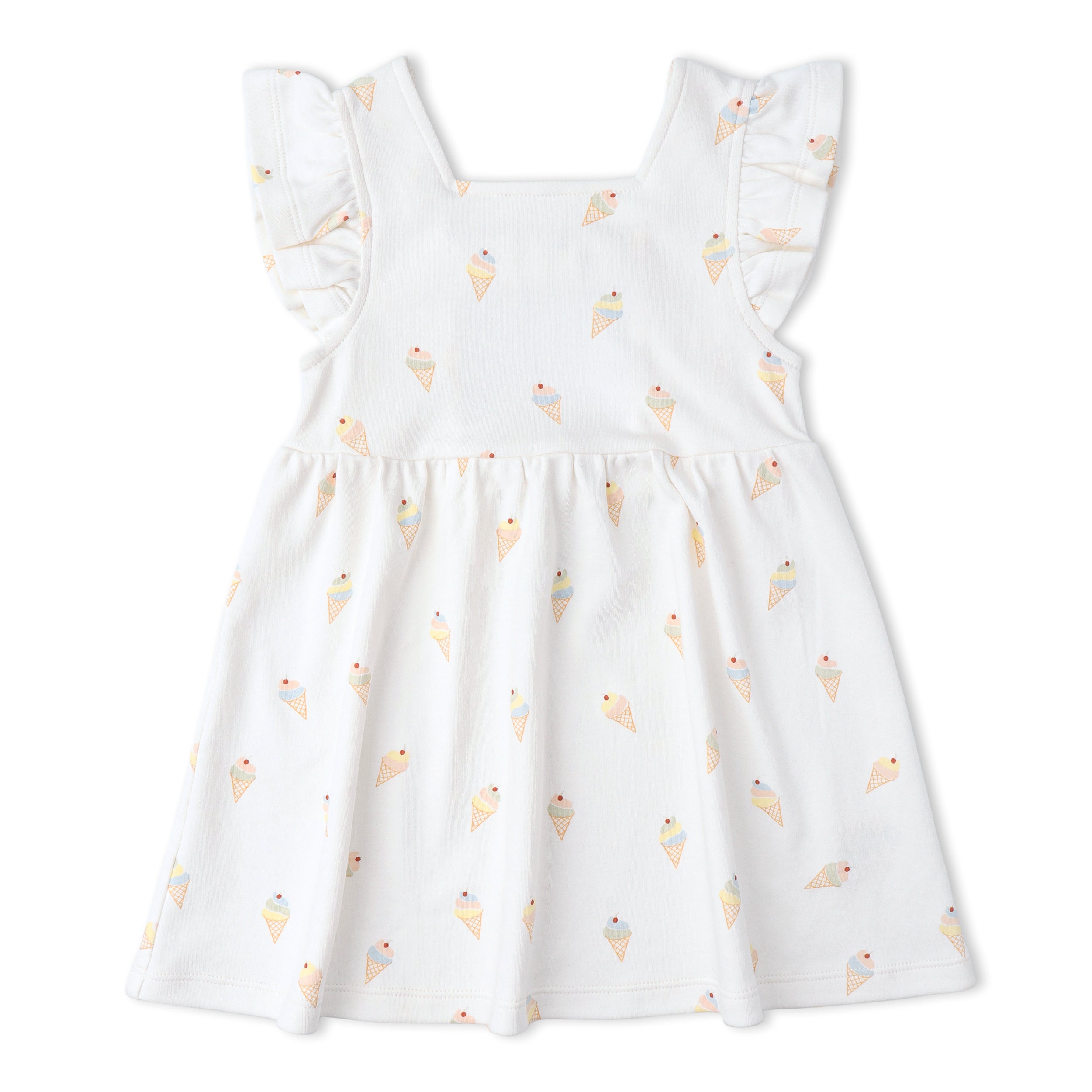 Organic Cutout Back Dress - Ice Cream