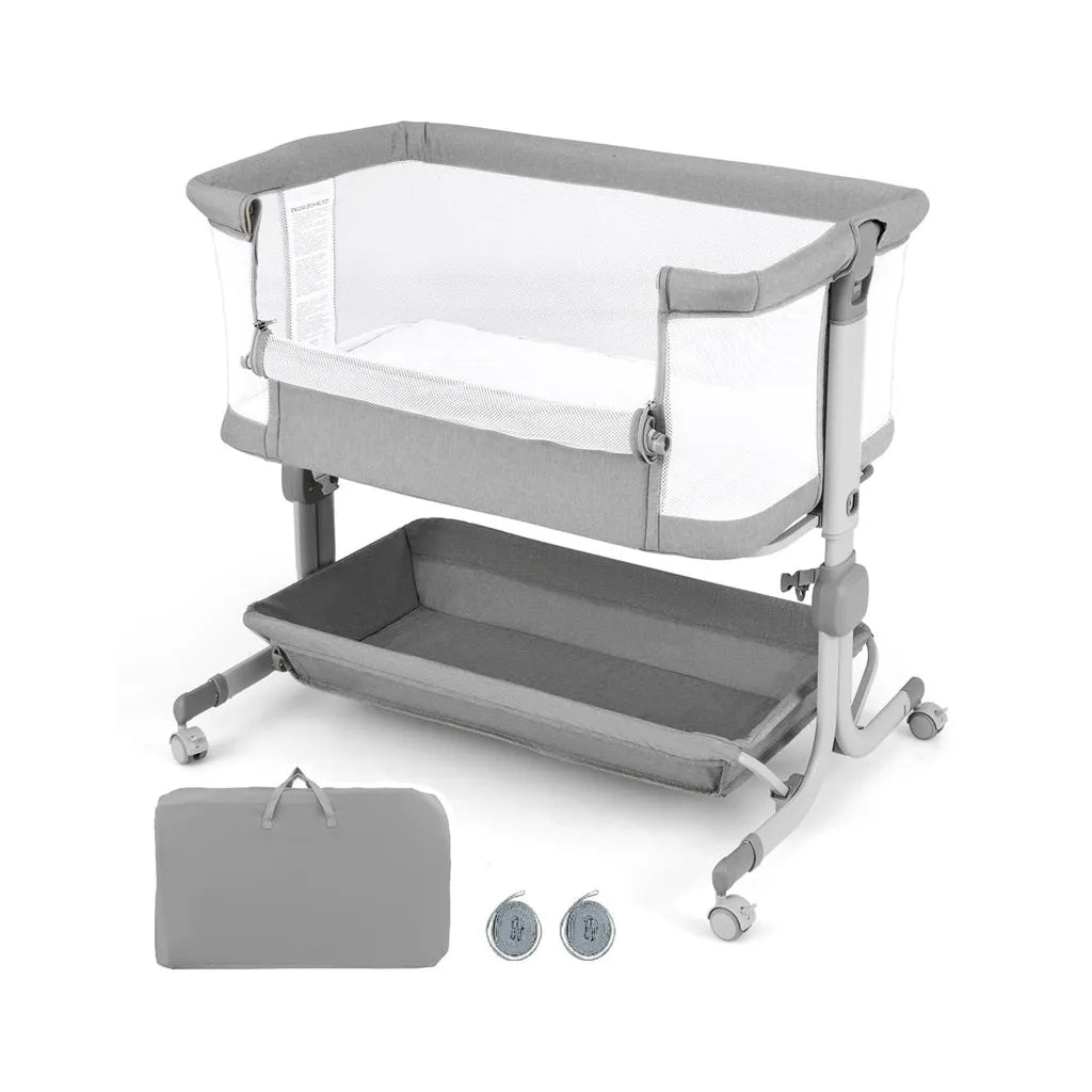 3 in 1 Baby Bassinet, Bedside Sleeper with Comfy Mattress, Wheels