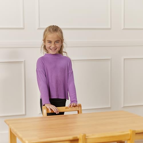 Rectangular Hardwood Table and Chair Set, 24x36 Inches, 12 Inch Seat Height