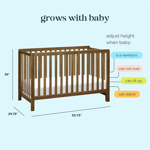 4-in-1 Convertible Baby Crib with Adjustable Mattress Heights