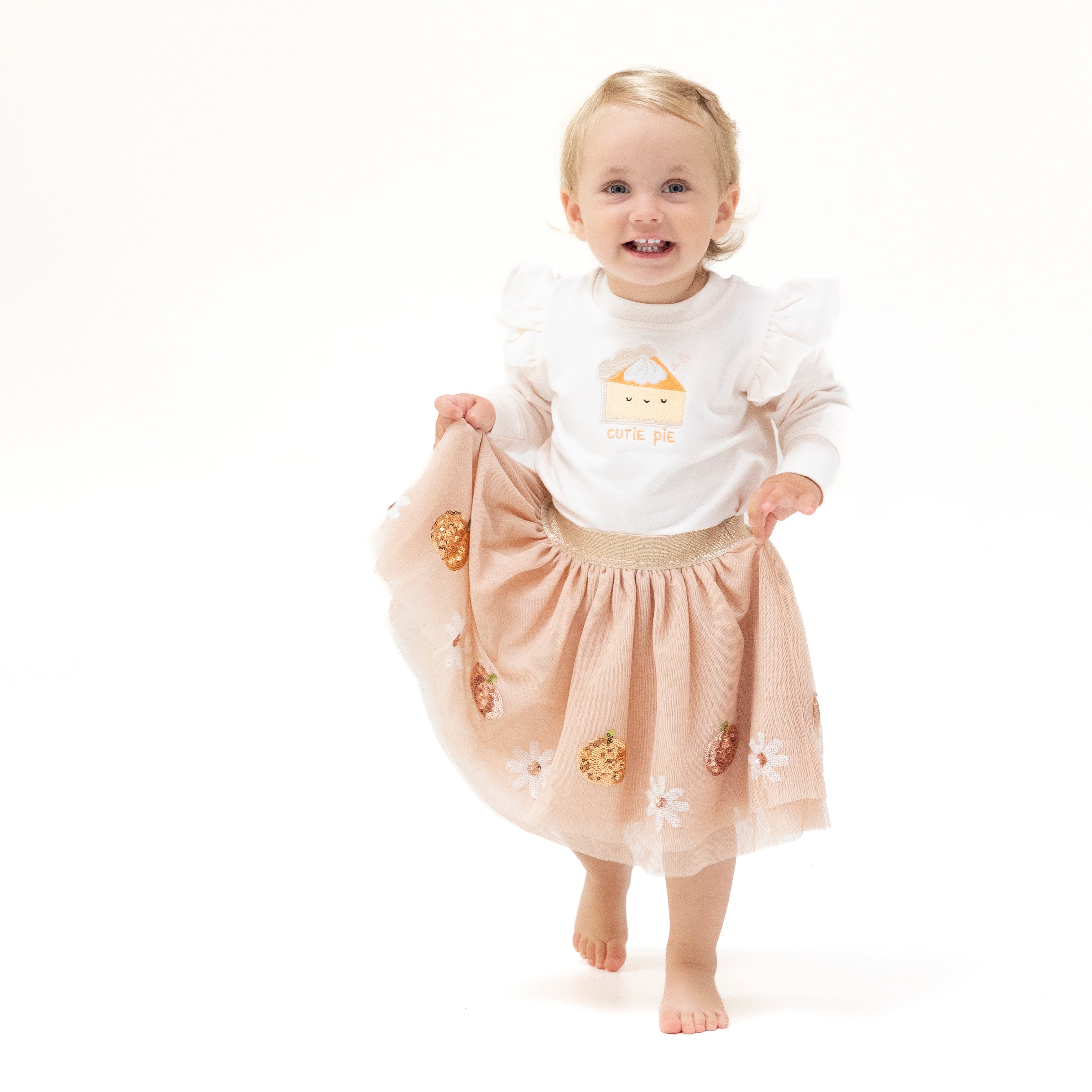 Cutie Pie - Pumpkins and Flowers Tutu Skirt