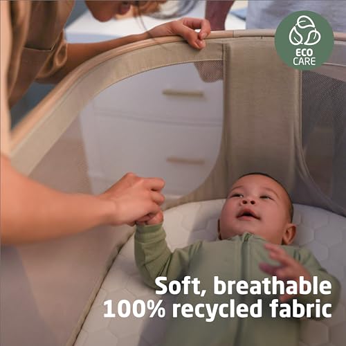 Bedside Bassinet with Adjustable Height and Breathable Mesh