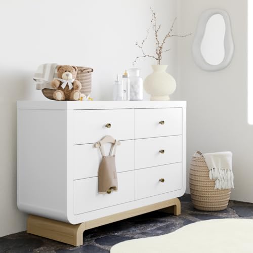 Santorini 6 Drawer Double Dresser White Driftwood