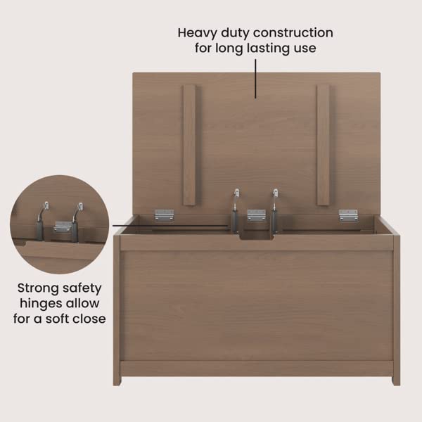 Harmony 33” Wood Toy Box, Large Storage Chest, Plenty