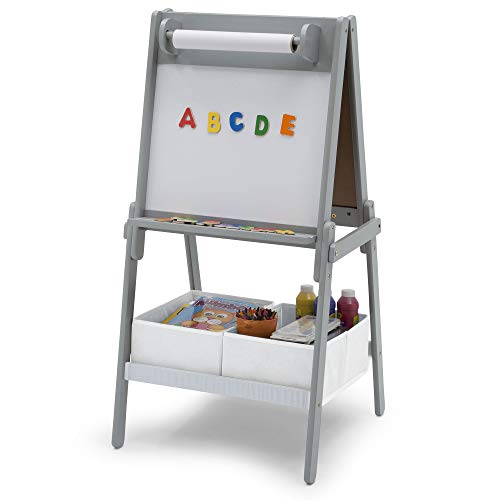 Double-Sided Art Easel with Storage and Paper Roll