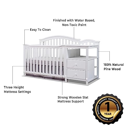 4-in-1 Convertible Crib and Changer with Storage