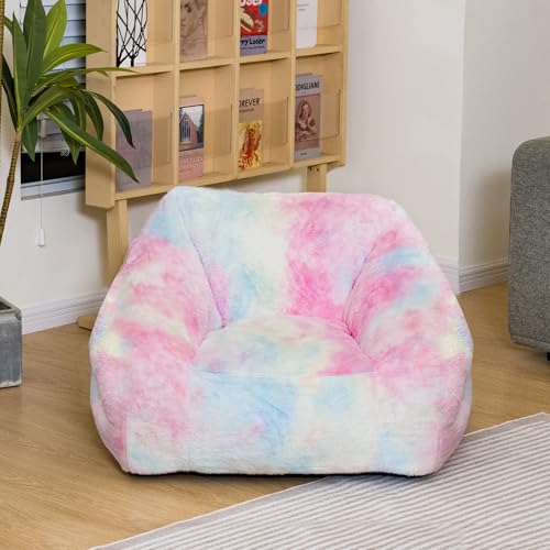 Chairs for Kids, 27" Modern Rainbow Colors Beanbag Sofa