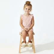 Organic Ruffle Top & Shorts Set - Blush
