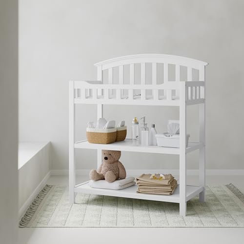 White Nursery Changing Table with Storage