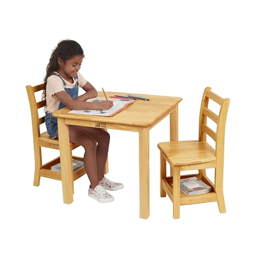 Ladderback Chair with Storage Shelf for Kids