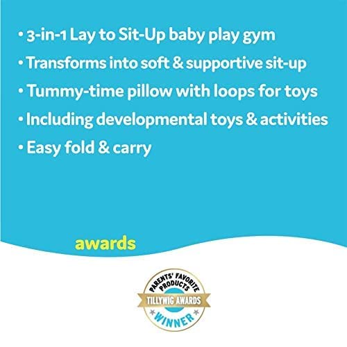 Baby Gym Lay to Sit-Up Playmat. 3-in-1 Newborns Activity