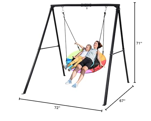 Heavy Duty A-Frame Swing Set with 40 Inch Saucer Swing