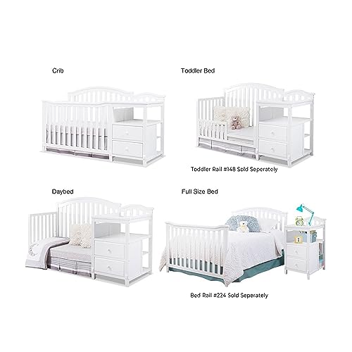 4-in-1 Convertible Crib and Changer with Storage