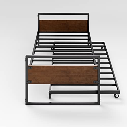 Bamboo Metal Daybed with Trundle Twin Size
