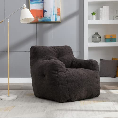 Memory Foam Bean Bag Chair with Armrests and Back Support