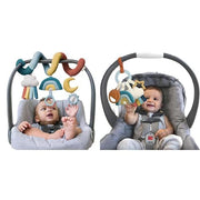Car Seat Spiral and Busy Ring Teething Toy Bundle (Rainbow)