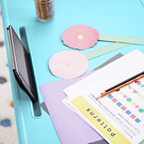 Toddler Desk and Chair Set with Storage Shelf