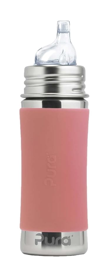 Stainless Steel Sippy Cup Bottle w/Sleeve, Plastic-Free