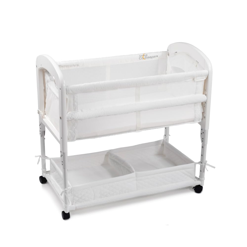 Cambria Bedside Bassinet with Adjustable Height and Storage