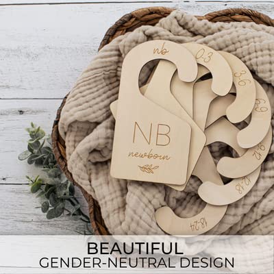 Wooden Baby Closet Dividers Set of 7 for Nursery Organization