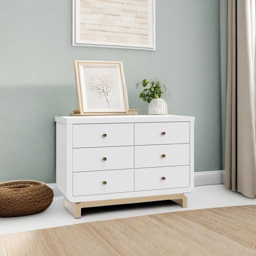 Santorini 6 Drawer Double Dresser (White with Driftwood)