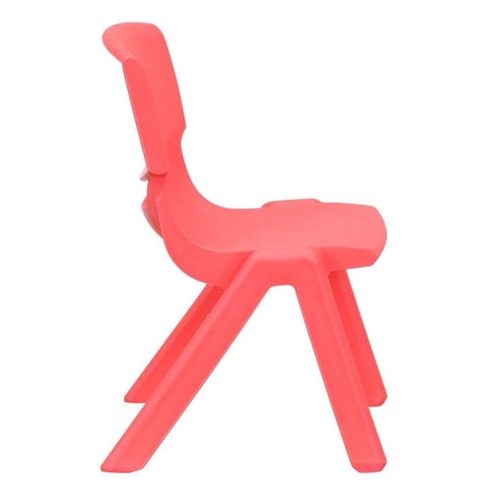 Stackable Preschool Chair Set - 10.5 Inch Seat Height - Red Plastic - Set of 4