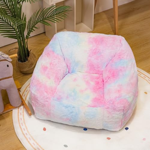 Chairs for Kids, 27" Modern Rainbow Colors Beanbag Sofa