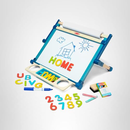 Double Sided Tabletop Art Easel with Magnetic Board