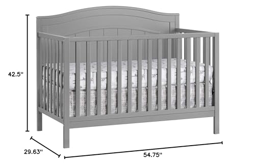 4-in-1 Convertible Baby Crib with Shiplap Headboard