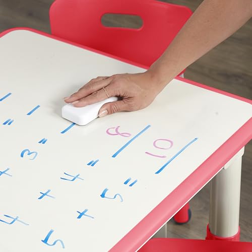 Dry-Erase Activity Table with 2 Adjustable Chairs for Kids