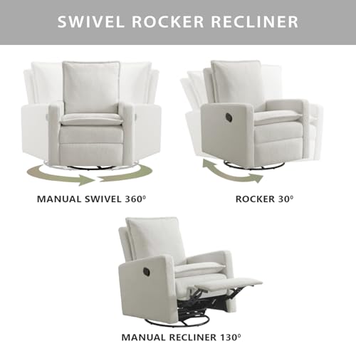 Upholstered Swivel Glider Recliner Nursery Chair
