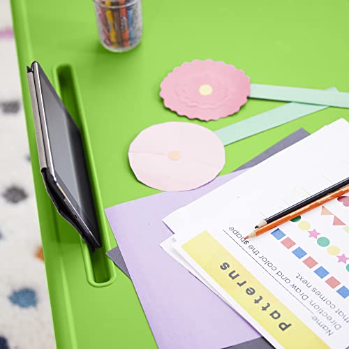 Toddler Desk and Chair Set with Storage Shelf