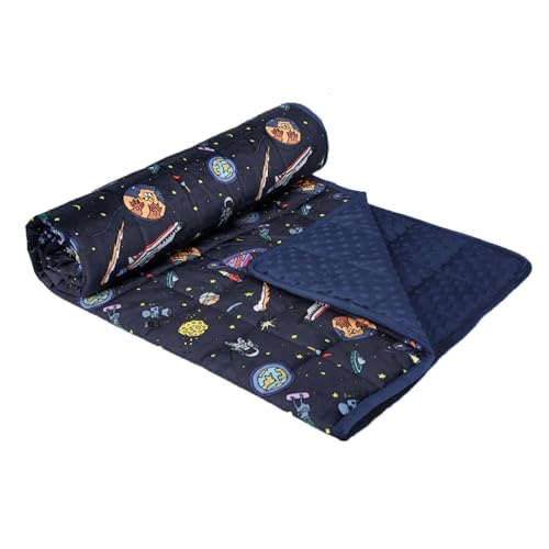 Weighted Blanket for Kids and Teens Printed Weighted Blanket 7 lbs (Navy+Space