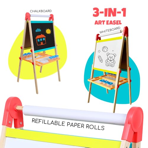 Double Sided Wooden Art Easel for Kids