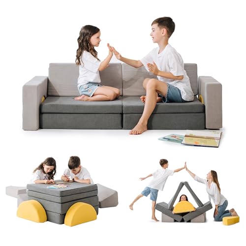 Modular Kids Couch | Sectional Kids Sofa for Girls and Boys Playroom - Foldable