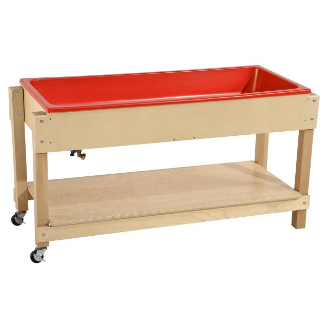Sand and Water Sensory Play Table, Drainable Plastic Tub with Lid